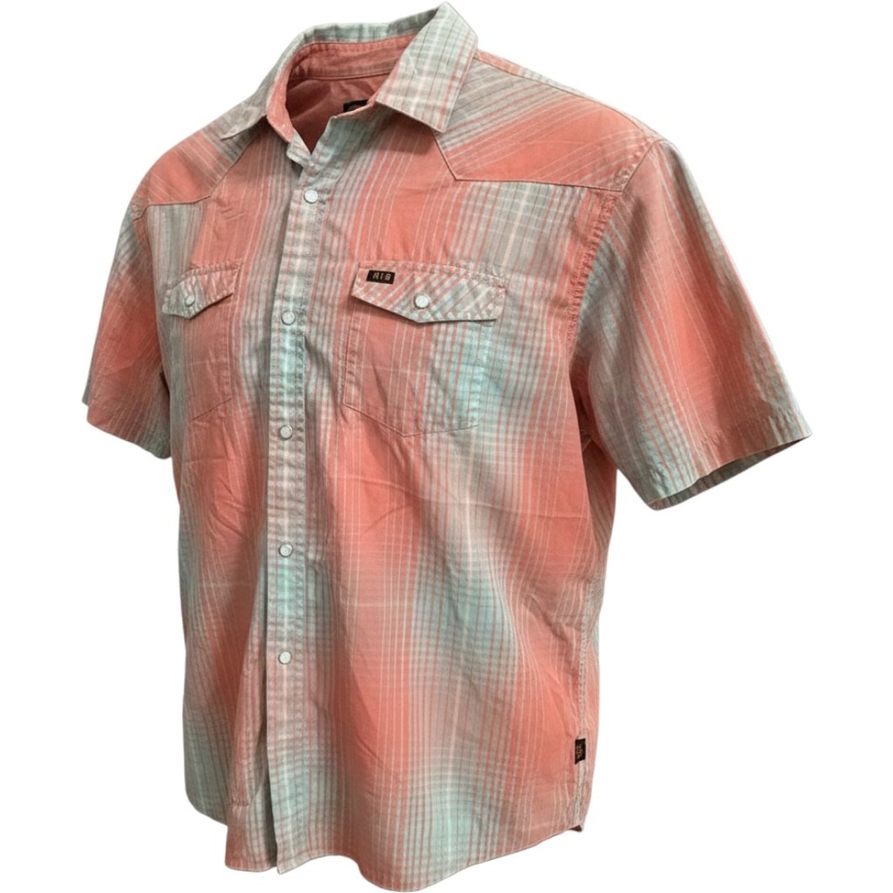 HOWLER BROS Plaid Short Sleeve Pearl Snap Western Shirt XL
